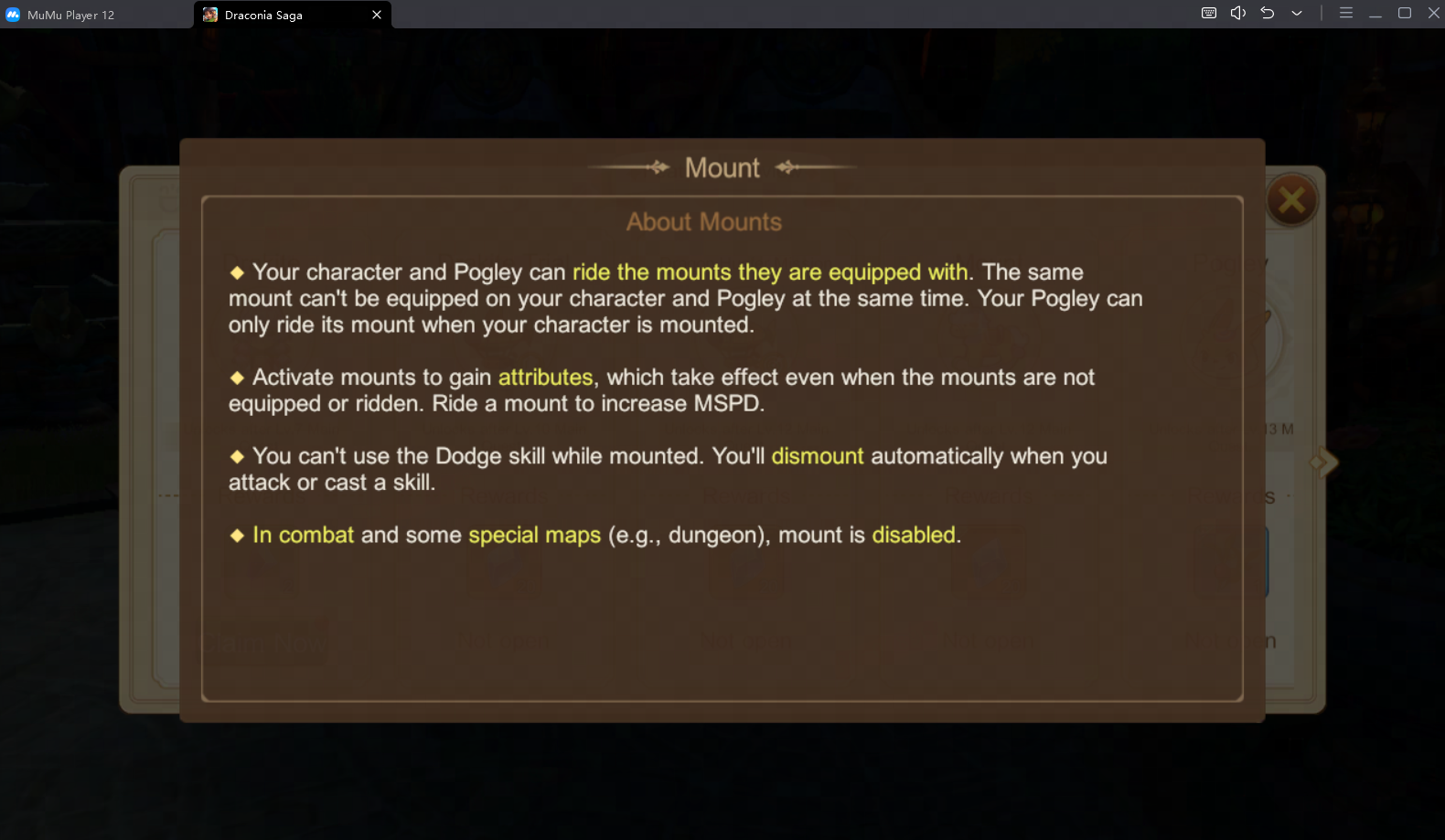 mount in Draconia Saga Global